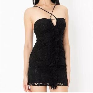 NWOT Zara Elegant Black Lace Mini Dress